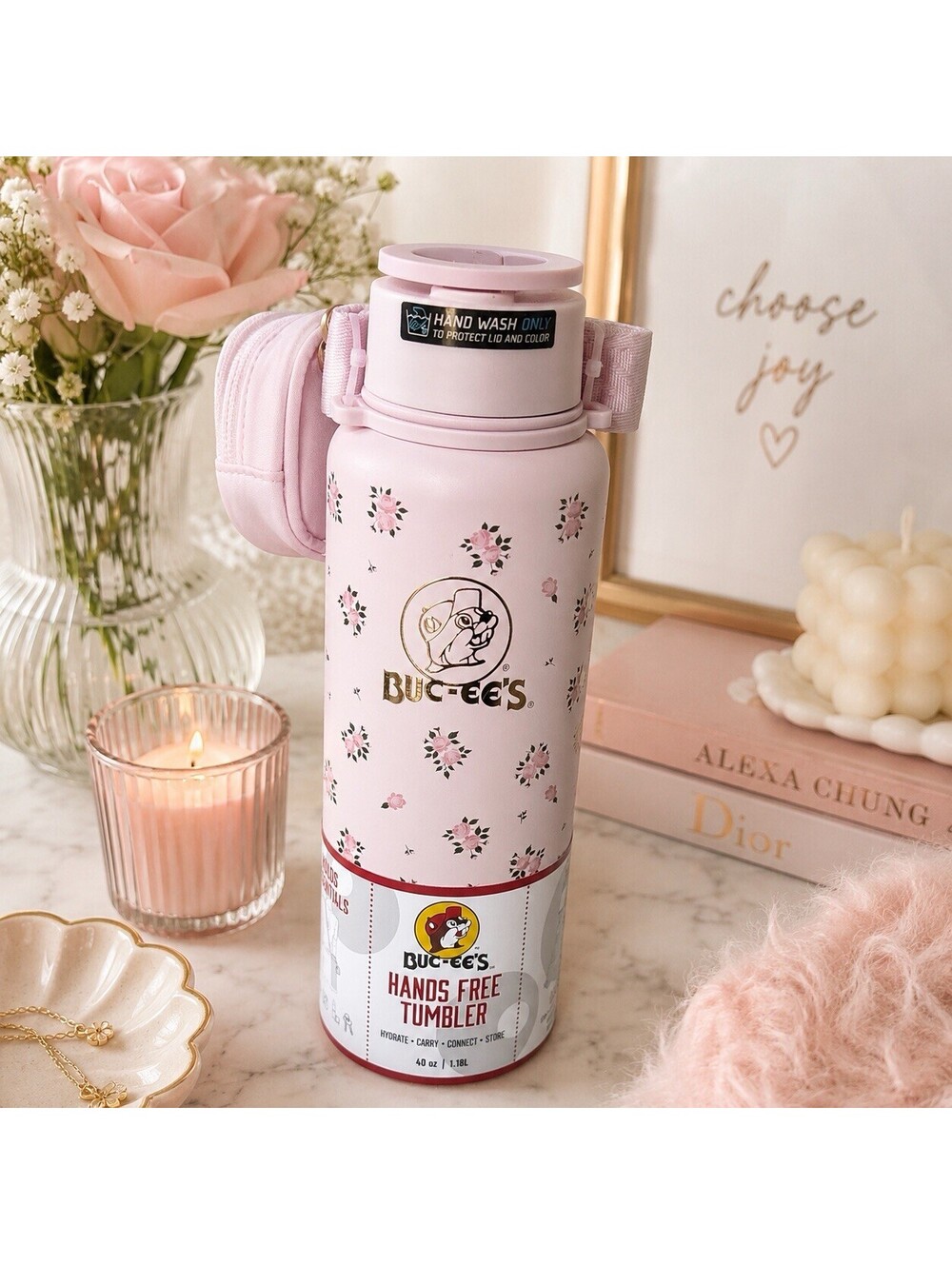 2026 Buc-ee’s Pink 40oz HANDS FREE TUMBLER